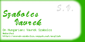 szabolcs vavrek business card